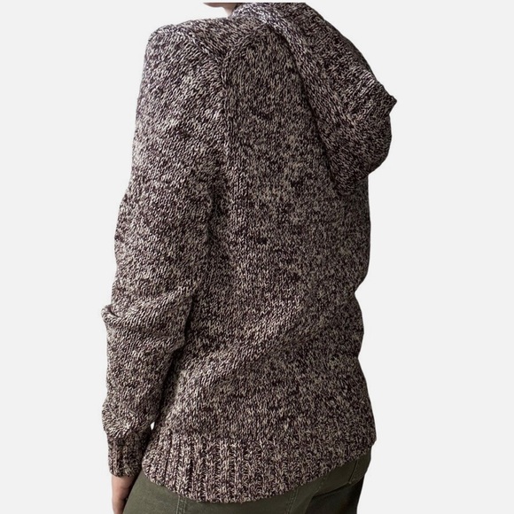 Vintage 1990s Polo Ralph Lauren Brown 100% Cotton Fisherman Toggle Sweater Sz L - Picture 2 of 8